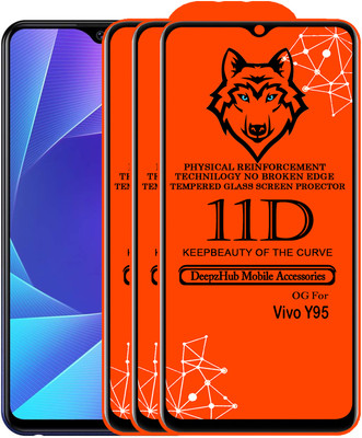 DeepzHub Edge To Edge Tempered Glass for Vivo Y95(Pack of 3)