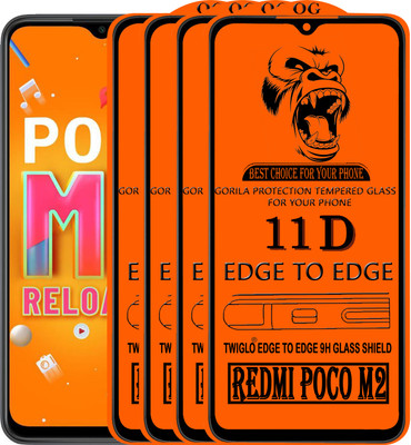 TWIGLO Edge To Edge Tempered Glass for REDMI POCO M2(Pack of 4)