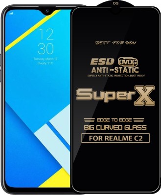 Qyist Edge To Edge Tempered Glass for REALME C2(Pack of 1)