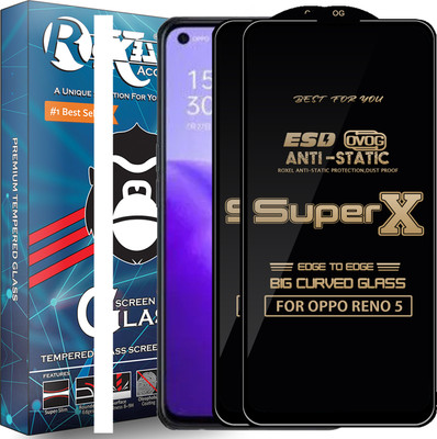 Roxel Edge To Edge Tempered Glass for OPPO RENO 5(Pack of 2)