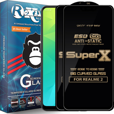 Roxel Edge To Edge Tempered Glass for Realme 2(Pack of 2)