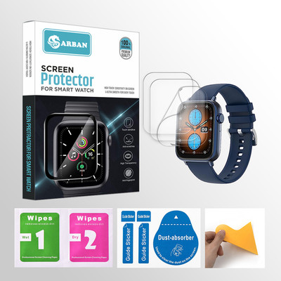 ARBAN Edge To Edge Tempered Glass for Fire-Boltt Ninja Fit Pro 1.69 inch Smartwatch 3 PROTECTOR + 3 WIPES + 3 DUST REMOVAL STICKER + 1 WIPER(Pack of 3)