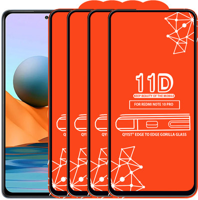 Qyist Edge To Edge Tempered Glass for Redmi Note 10 Pro(Pack of 4)