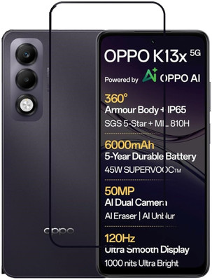 VALKAR Edge To Edge Tempered Glass for OPPO K13x, OPPO K13x 5G(Pack of 1)