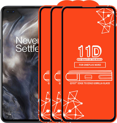 Qyist Edge To Edge Tempered Glass for Oneplus Nord(Pack of 3)