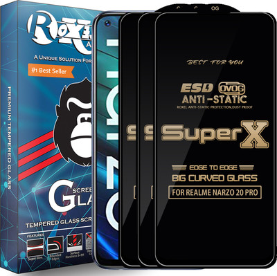 Roxel Edge To Edge Tempered Glass for REALME NARZO 20 PRO(Pack of 3)