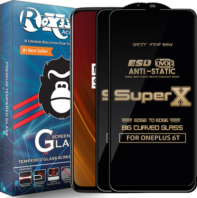 Roxel Edge To Edge Tempered Glass for OnePlus 6T(Pack of 2)