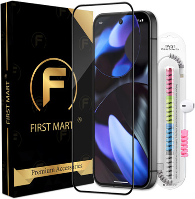 FIRST MART Edge To Edge Tempered Glass for Google Pixel 9, Google Pixel 9 5G, Pixel 9 5G, OG Tempered Glass with Cable Protector(Pack of 1)