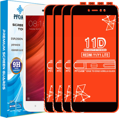 PFOAM Edge To Edge Tempered Glass for Mi Redmi Y1 Lite(Pack of 4)