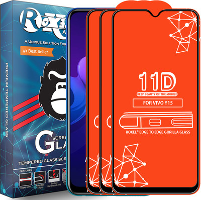 Roxel Edge To Edge Tempered Glass for Vivo Y15(Pack of 3)