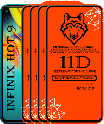 DeepzHub Edge To Edge Tempered Glass for Infinix Hot 9(Pack of 4)