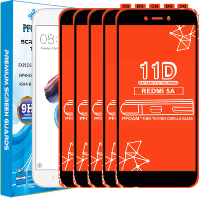 PFOAM Edge To Edge Tempered Glass for Mi Redmi 5A(Pack of 5)