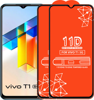 Qyist Edge To Edge Tempered Glass for Vivo T1 5G(Pack of 2)