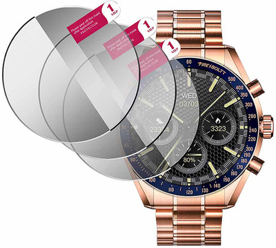 daffin Edge To Edge Tempered Glass for fire boltt moonwatch(Pack of 3)