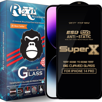 Roxel Edge To Edge Tempered Glass for IPHONE 14 PRO(Pack of 1)