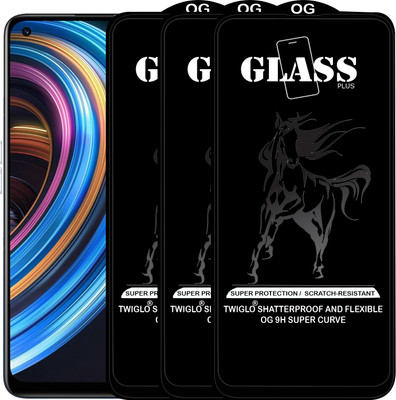 TWIGLO Edge To Edge Tempered Glass for REALME X7(Pack of 3)