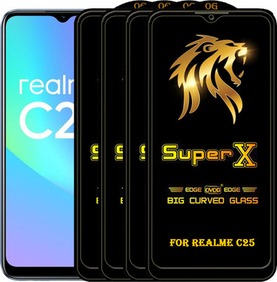 PFOAM Edge To Edge Tempered Glass for REALME C25(Pack of 4)