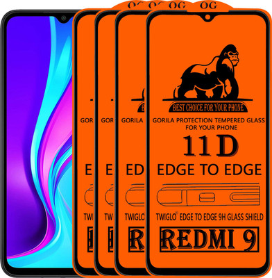 TWIGLO Edge To Edge Tempered Glass for REDMI 9(Pack of 4)