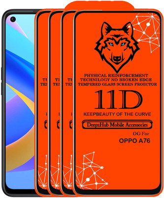 DeepzHub Edge To Edge Tempered Glass for OPPO A76 4G(Pack of 4)
