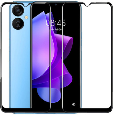 pikka Edge To Edge Tempered Glass for Tecno Spark 9T Clearance Premium Tempered Glass Full Adhesive Glass with Installation kits(Pack of 2)