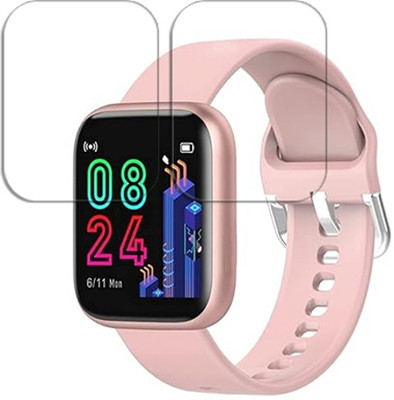 SOMTONE Edge To Edge Tempered Glass for Smart Watch Bluetooth D20 Pink Fitness Band 35mm SMARTWATCH SCREEN GUARD(Pack of 2)
