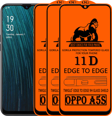 CYOR Edge To Edge Tempered Glass for OPPO A5S(Pack of 3)