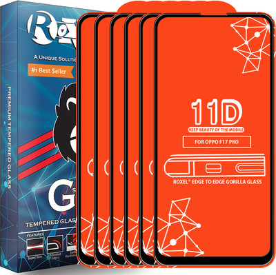 Roxel Edge To Edge Tempered Glass for Oppo F17 Pro(Pack of 6)