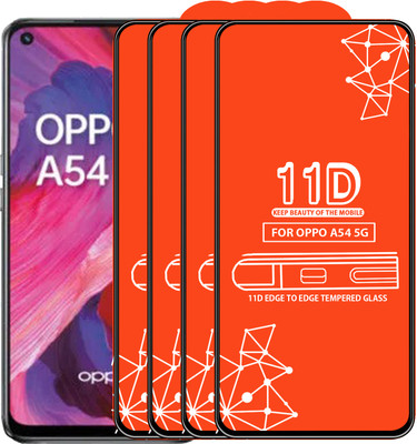 Qyist Edge To Edge Tempered Glass for Oppo A54 5G(Pack of 4)