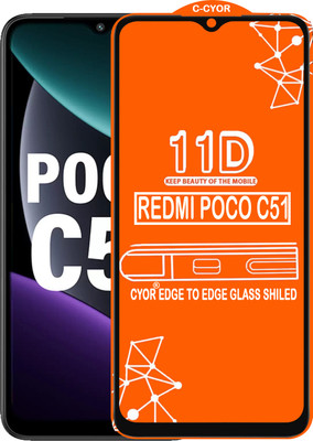 CYOR Edge To Edge Tempered Glass for REDMI POCO C51(Pack of 1)
