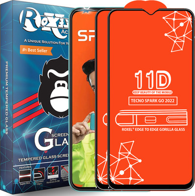Roxel Edge To Edge Tempered Glass for Tecno Spark Go 2022(Pack of 2)