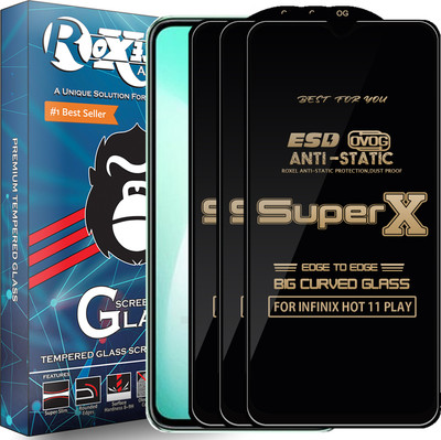 Roxel Edge To Edge Tempered Glass for INFINIX HOT 11 PLAY(Pack of 3)