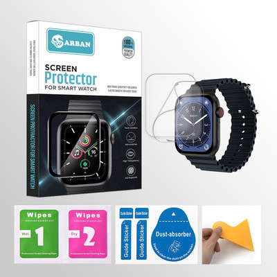 ARBAN Edge To Edge Tempered Glass for Fire-Boltt Vogue Large 2.05 inch Smartwatch 2 PROTECTOR + 2 WIPES + 2 DUST REMOVAL STICKER + 1 WIPER(Pack of 2)