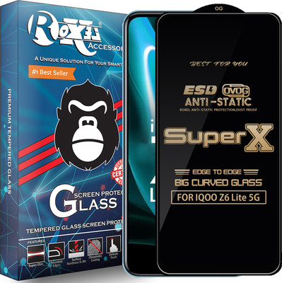 Roxel Edge To Edge Tempered Glass for IQOO Z6 Lite 5G(Pack of 1)