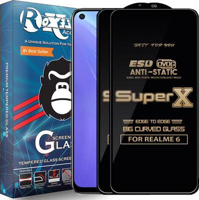 Roxel Edge To Edge Tempered Glass for REALME 6(Pack of 2)