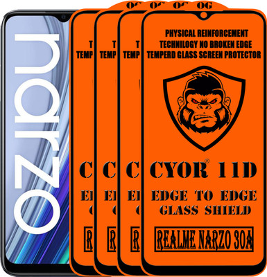 CYOR Edge To Edge Tempered Glass for REALME NARZO 30A(Pack of 4)