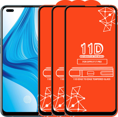 Roxel Edge To Edge Tempered Glass for Oppo F17 Pro(Pack of 3)