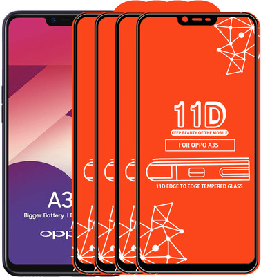 Roxel Edge To Edge Tempered Glass for Oppo A3s(Pack of 4)
