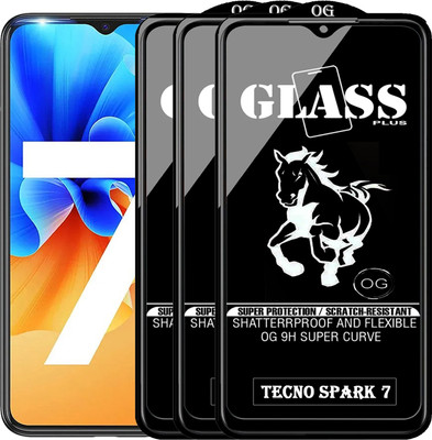 PFOAM Edge To Edge Tempered Glass for TECNO SPARK 7(Pack of 3)