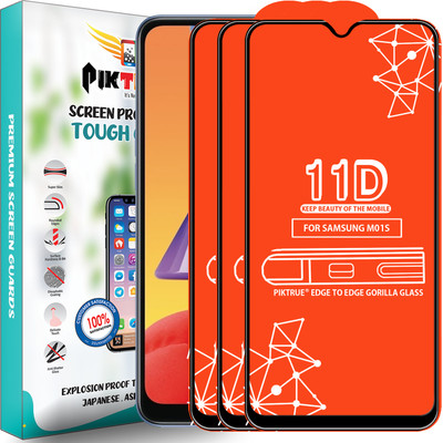 PikTrue Edge To Edge Tempered Glass for Samsung Galaxy M01S(Pack of 3)