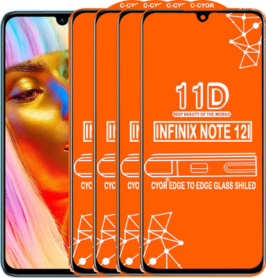 CYOR Edge To Edge Tempered Glass for INFINIX NOTE 12I(Pack of 4)