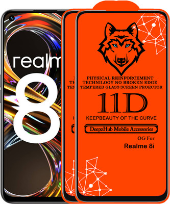 DeepzHub Edge To Edge Tempered Glass for Realme 8i(Pack of 2)