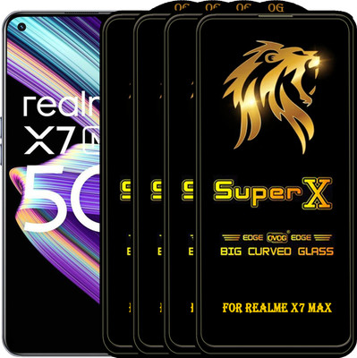 PFOAM Edge To Edge Tempered Glass for REALME X7 MAX(Pack of 4)