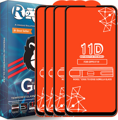 Roxel Edge To Edge Tempered Glass for Oppo F19(Pack of 4)