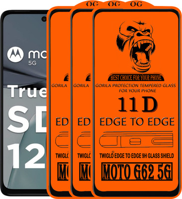TWIGLO Edge To Edge Tempered Glass for MOTO G62 5G(Pack of 3)