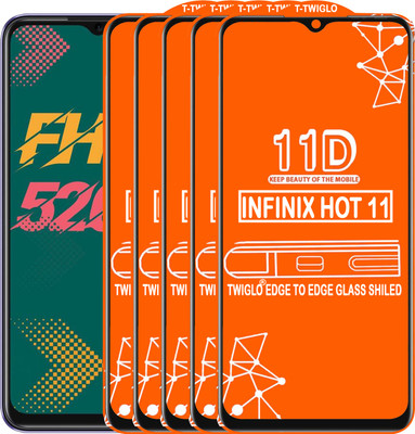 TWIGLO Edge To Edge Tempered Glass for INFINIX HOT 11(Pack of 5)