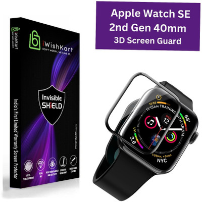 iWishKart Edge To Edge Tempered Glass for Apple Watch SE 2nd Gen 40mm, iwatch 40 mm, Smart Watch NOT Included, NOT Tempered Glass, Curved Screen Guard(Pack of 1)