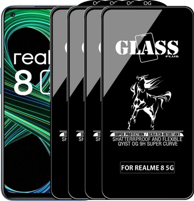 Qyist Edge To Edge Tempered Glass for REALME 8 5G(Pack of 4)