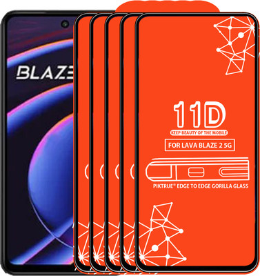 PikTrue Edge To Edge Tempered Glass for LAVA BLAZE 2 5G(Pack of 5)