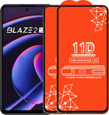 Roxel Edge To Edge Tempered Glass for Lava Blaze 2 5G(Pack of 2)