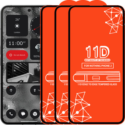 Qyist Edge To Edge Tempered Glass for Nothing Phone 2(Pack of 3)